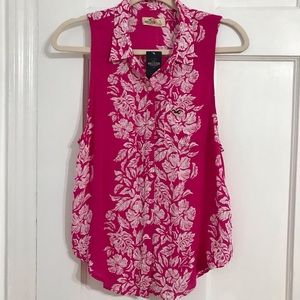 Hollister Floral Pink Blouse